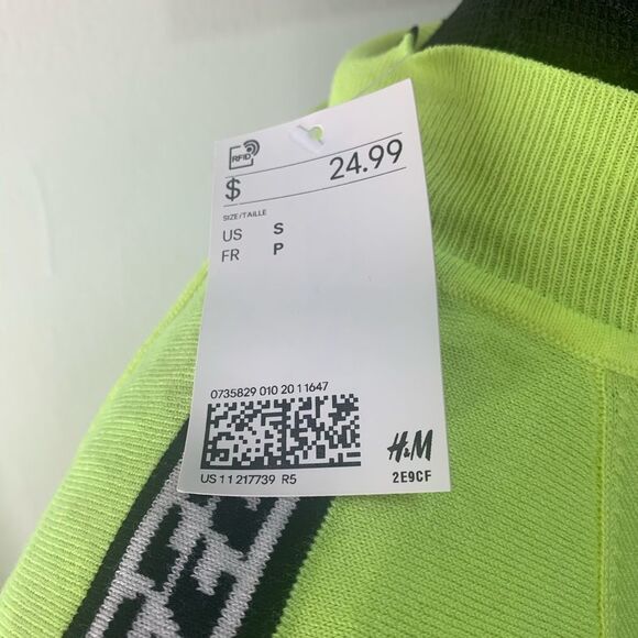 NWT H&M Neon Green top - Picture 3 of 4